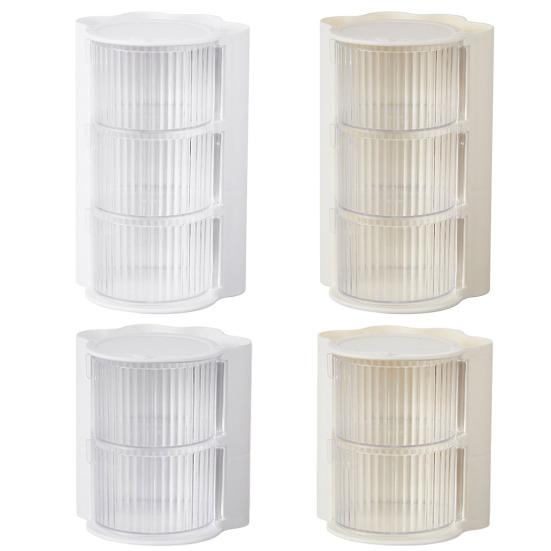 Makeup Brush Holder With Lid Clear Rotating Cosmetic Tool Organizer For Vanity