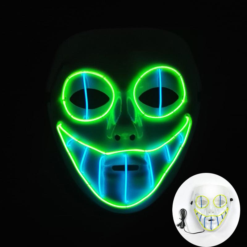 LED Snake Eye Mask Halloween Carnival Ghost Step Dance Costume Prop Scary Halloween Mask Glowing Snake Killer Mask For Men