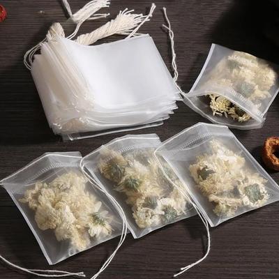 100PCS Disposable Tea Filter Bags Non-woven Fabric Tea Bag with Drawstring Kitchen Filter Paper for Coffee Herb Loose Tea