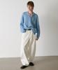 KNOUUN Wide Curved Denim Pants (White)