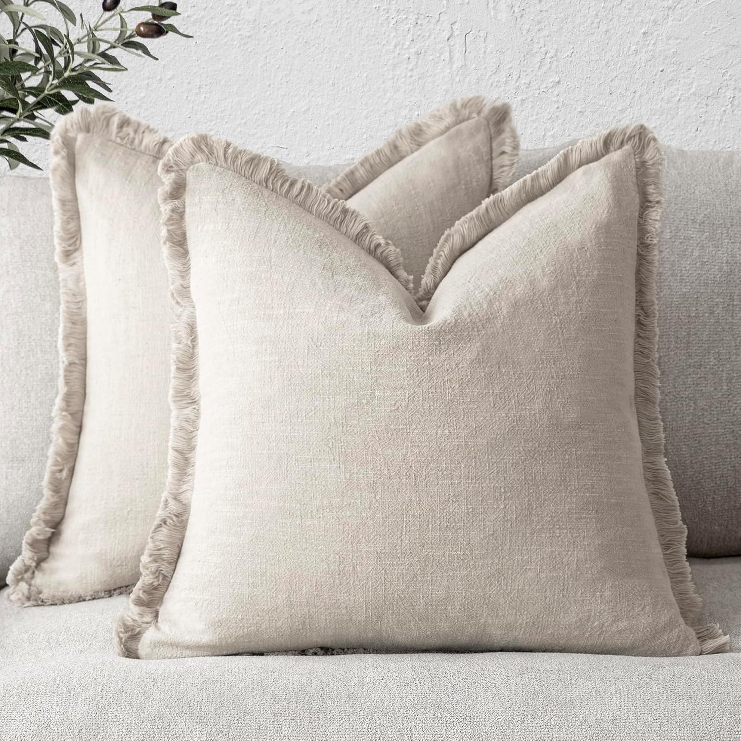 Decoratieve Linnen Franje Kussensloop Boheemse Boerderij Kussenhoes met Franje Woonkamer Bank Bed Stoel 45X45Cm Bruin 45x45cm