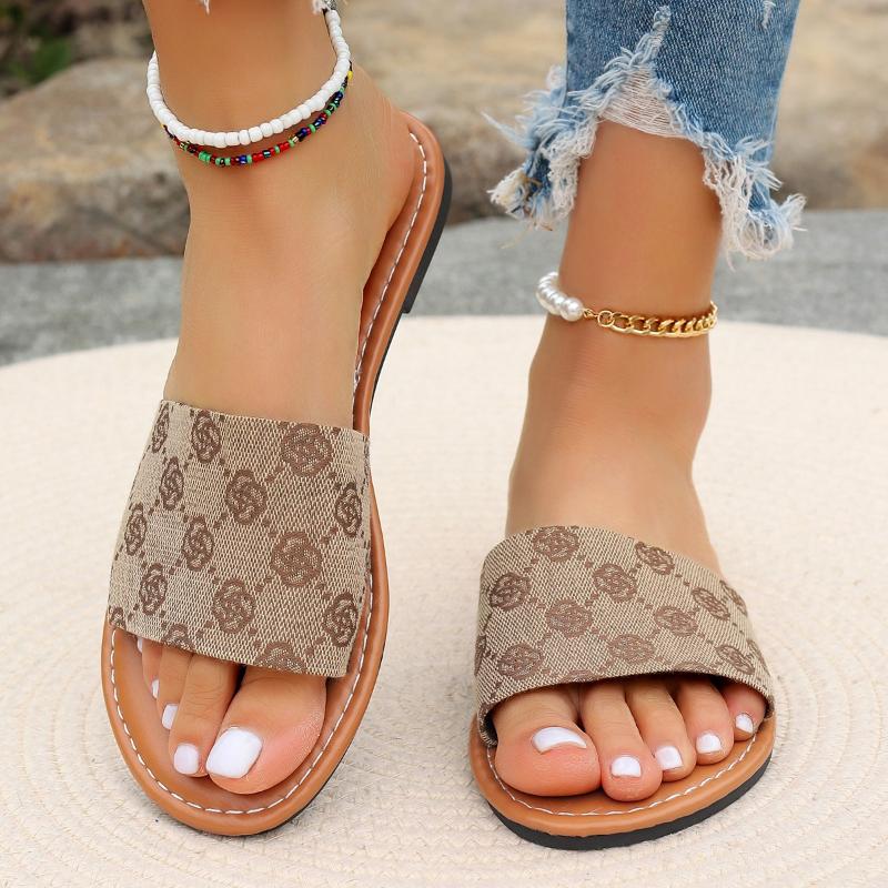 

Fashion Women Slippers Summer Flat Non-Slip Sandals Daily Casual Comfortable Women Shoes Open Toe Vacation Beach Slippers Slides Women 36 хаки