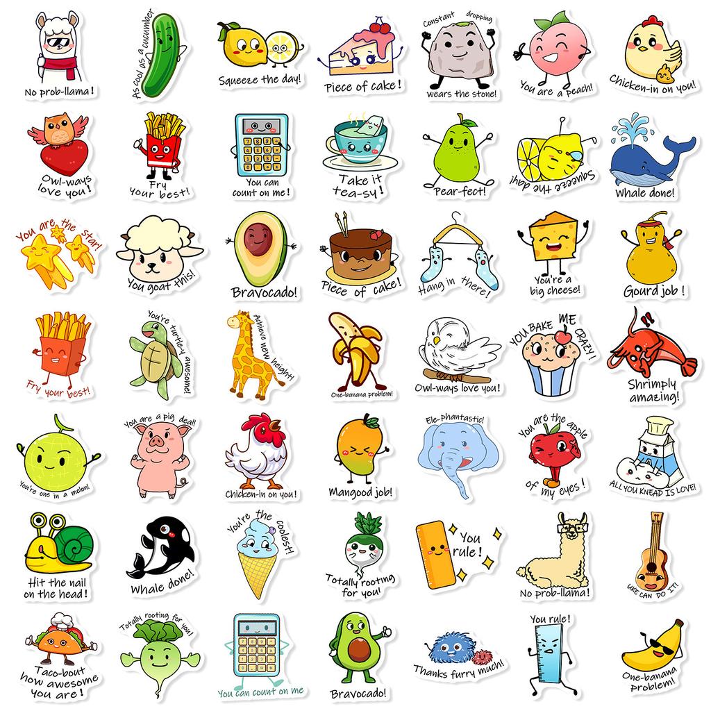 100 Children'S Educational Early Education Pun Stickers Fun Homophonic Stems Incentive Reward Stickers