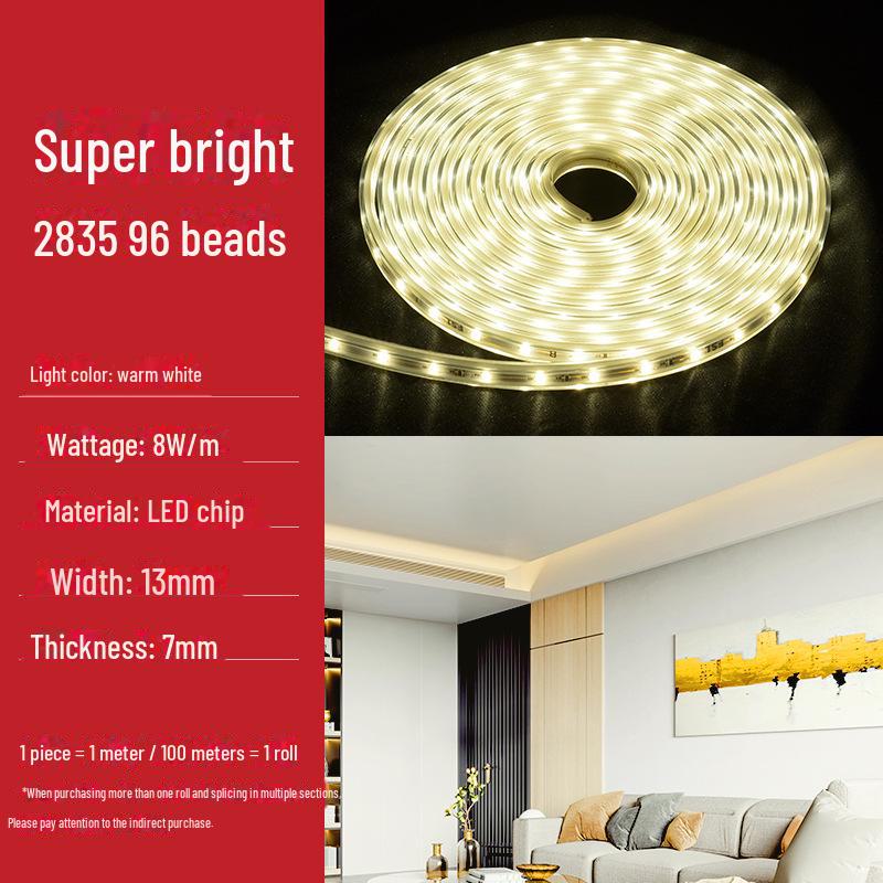 FSL LED Light Strip: Super Bright, Waterproof, Energy-Saving, Wire-Free SMD Soft Lighting for Living Room Ceiling.