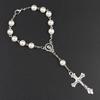 Crucifix Rosary Beads Bracelet Vintage Jesus Christ Crucifix Wristband Gift 2Pi