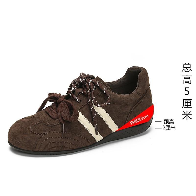 

Cowhide version~ leather 5CM inner height increase ballet training shoes women s retro new autumn and winter soft-soled sports Forrest Gump shoes 40