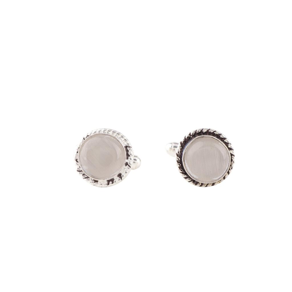 Natural Selenite Gemstone 925 Sterling Silver Handmade Cufflinks 0.51" For Gift CL-3-26
