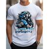ZX Tee Detroit Football Lion Print T Shirt Tees for Men Casual Short Sleeve T-shirt for Summer Solid Color Cotton Comfort