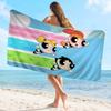 P-Powerpuff Anime G-Girls Bath Towel Microfiber Soft Water Absorbing Breathable For Girl Kids Decorative Cartoon Beach Towel