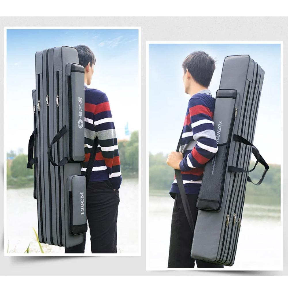 Unfolding Fishing Bag 80-130cm Not Foldable Oxford Fishing Rod Bags for Pole Reel Lure Box Travel Fishing Tackle Storage Case 260319