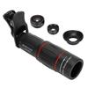 4 in 1 Handy-Kameraobjektiv-Set 18x Teleobjektiv Fisheye Makro Weitwinkelobjektiv für Smartphone Tablet