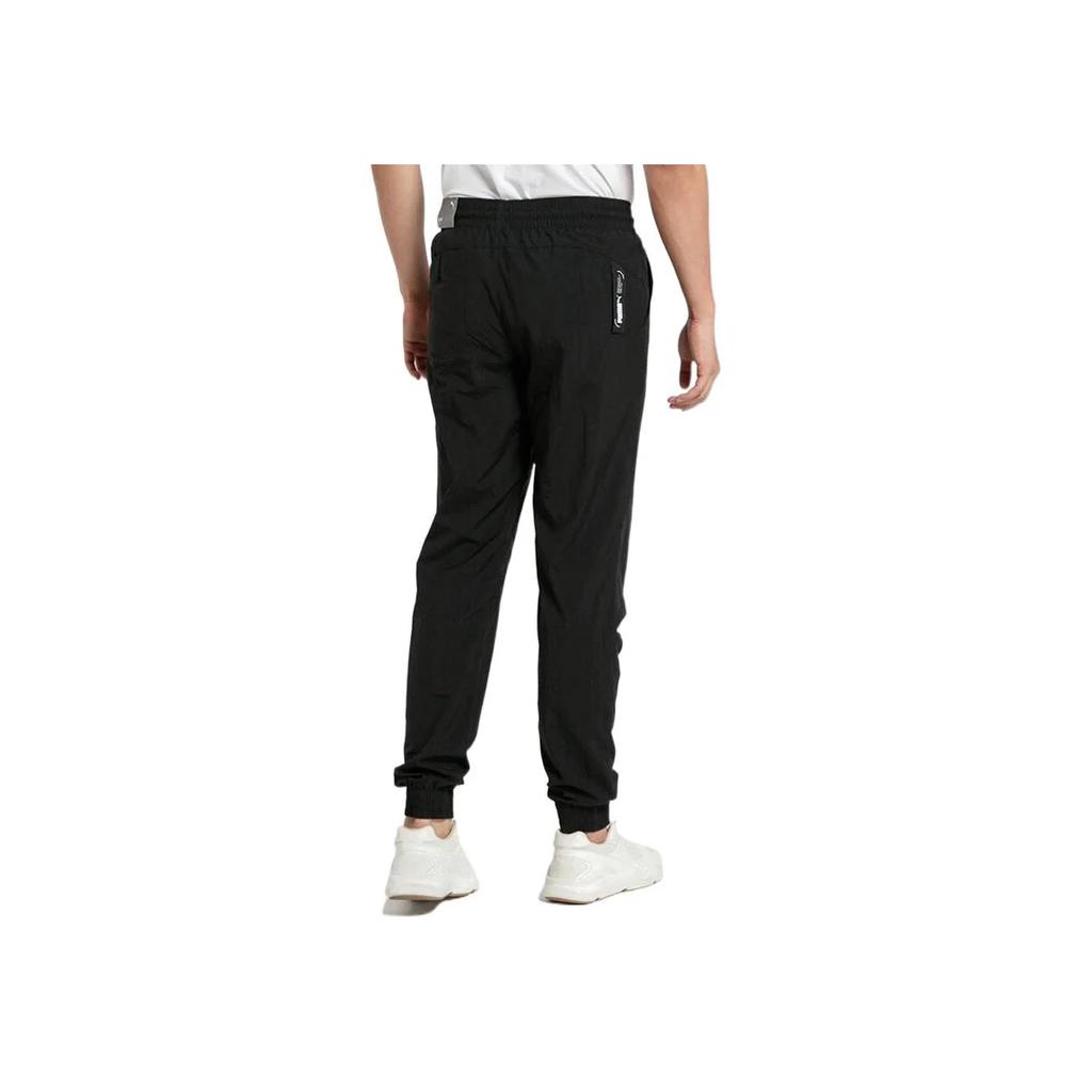Puma Logo Print Elastic Waist Joggers Men Bottoms Black 585260-01
