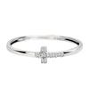 LARA Christie Platinum Ring with Diamond and Cross Size Pavé Design, PT900, 9, Lr71-0004-pt-09