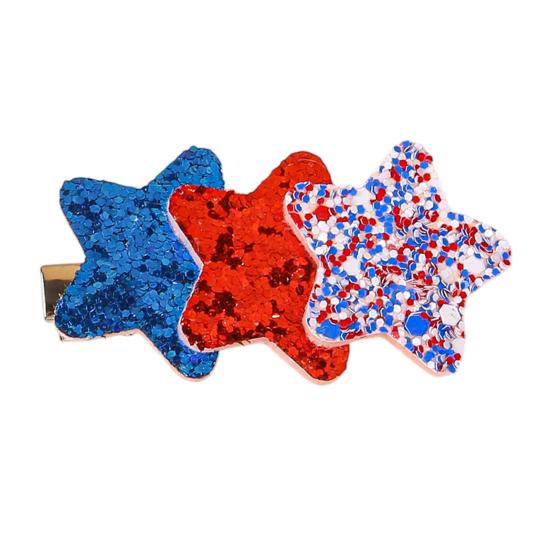 Girl Hairpin Sparking Sequins Star-Shaped Design Lightweight Hair Clip Easy One-Handed Operation Stable Clamping Non-Slip Hair Accessory