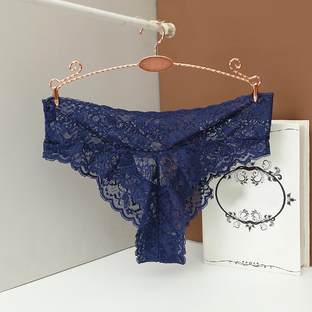 Transparenter französischer Spitzen-Tanga Damenhöschen Sexy G-String Damen nahtlose Unterwäsche 201