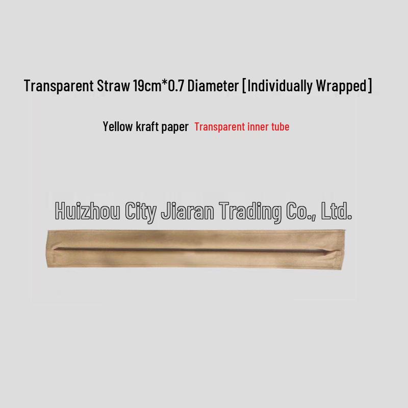 Individually Packaged Thick and Thin Food-Grade Transparent PP Straws for Milk Tea & Coffee Shops 100 pcs Individually Wrapped