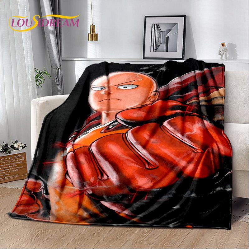 ONE PUNCH MAN Anime kreslená měkká plyšová deka, flanelová deka přehoz do obývacího pokoje Ložnice Pohovka Pohovka Piknikový kryt pro děti