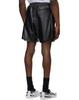 Handmade Leather Black Men's Pants Gym Sports Short Genuine Boxer With Pocket Lambskin
