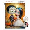 Halloween Couple Pearl Painting Set 5D DIY Pearl Art Home Bedroom Wall Decor Handmade Gift for Autumn Festive Decoration Crafts Kit