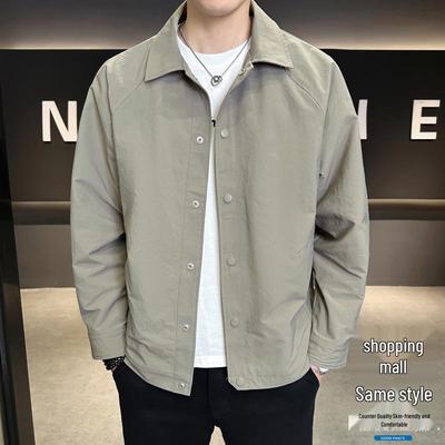 Men's Spring 2025 Loose-Fit Business Casual Long Sleeve Lapel Jacket