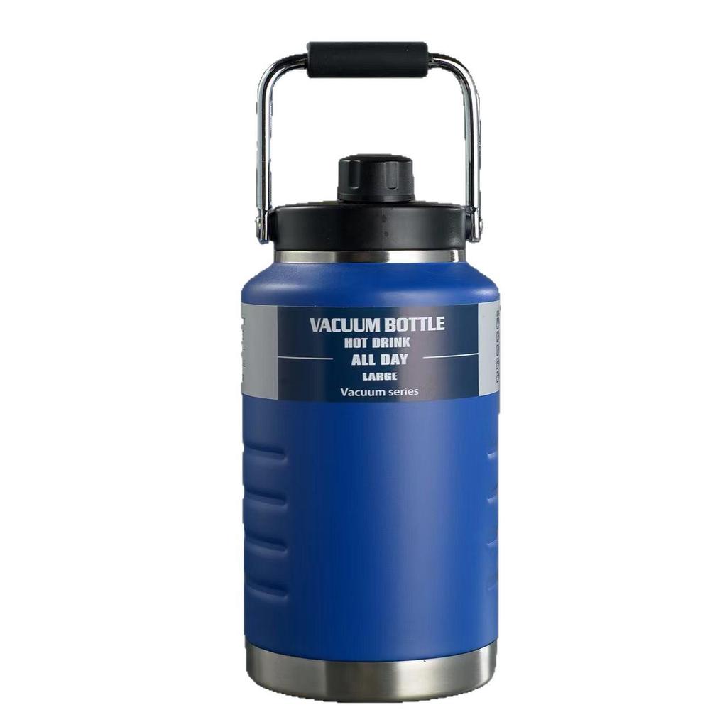 Large Capacity Portable Fitness Water Bottle with Handle and Stainless Steel Straw
