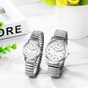 Pair Watch Couple Pair Watch Luminous Analog Display Stylish Elastic Strap Quartz Watch Silver Fashion Accessories Day Lover Gift Men's Women's