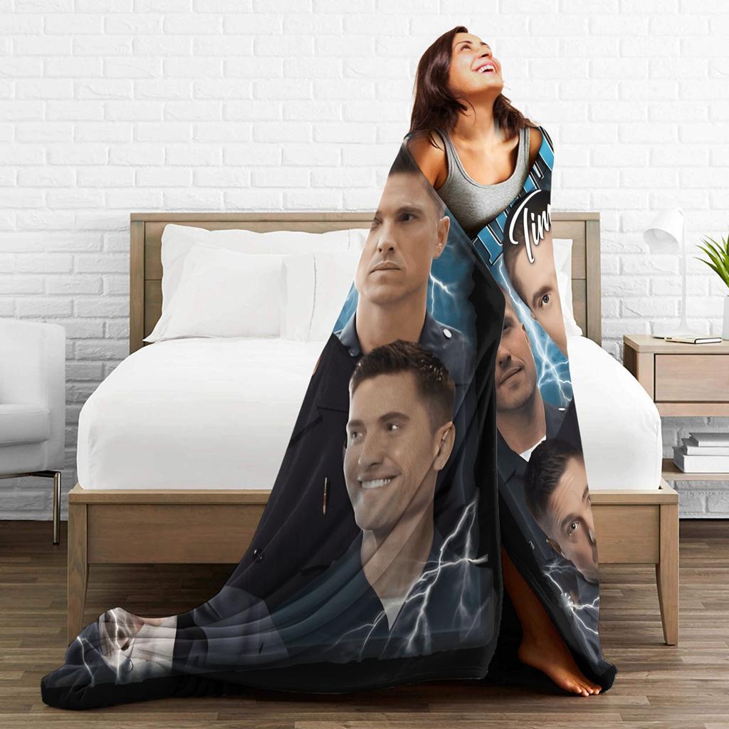 Warm Soft BlanketKids Camping Tim B-Bradford Throw Blanket Flannel Bedspread For Bedroom Funny Sofa Bed Cover