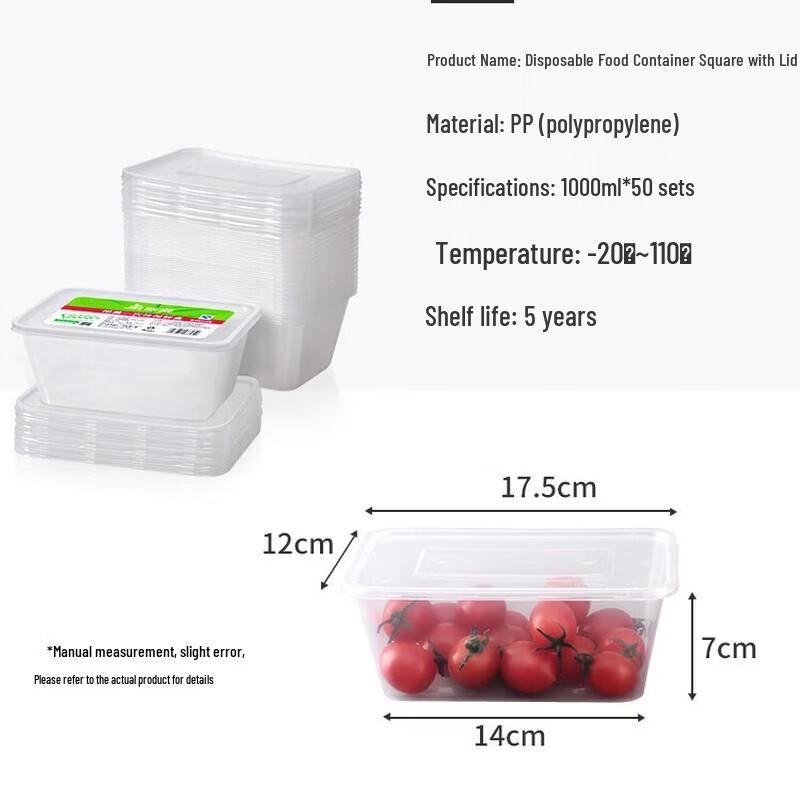 MARYYA Disposable Square Food Container (1000ml)