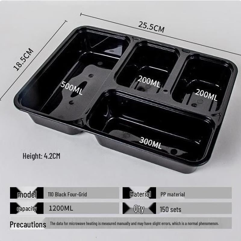 Disposable Plastic Compartment Meal Box with Lid