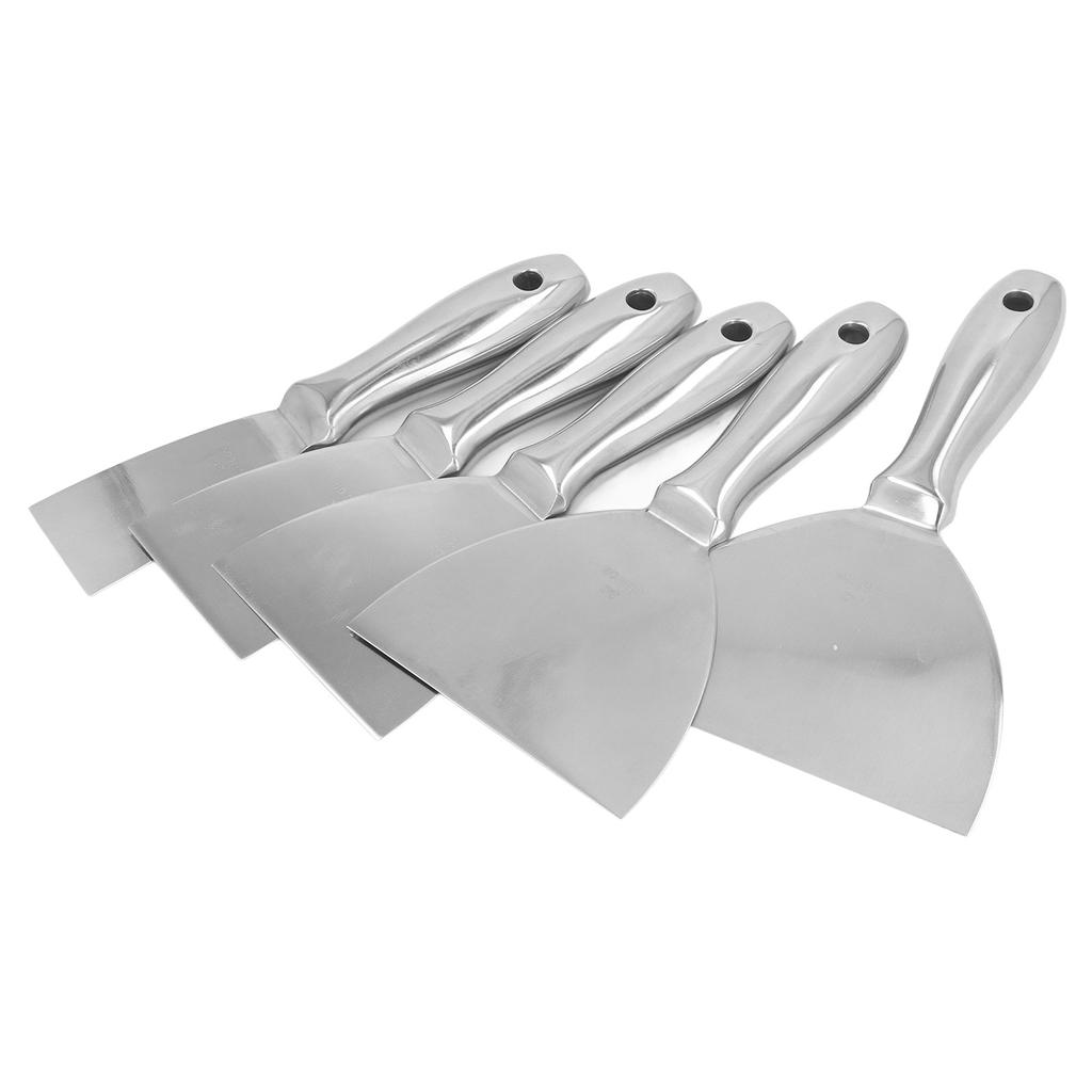 5 Stück Spachtel Schaber Edelstahl Schaber Set Gips Fugenmasse Spachtel Entfernung Reinigungswerkzeug 2in 3in 4in 5in 6in Größe