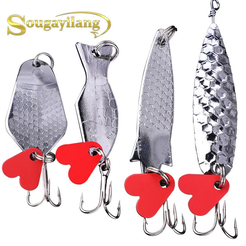 

Рыболовные приманки, 4 шт./компл., разные размеры, твердые металлические качающиеся рыболовные приманки VIB, приманка-ложка с тройным крючком