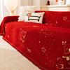 Red Festive Sofa Cover All-in-One Couch Blanket Universal Fit Home Decor