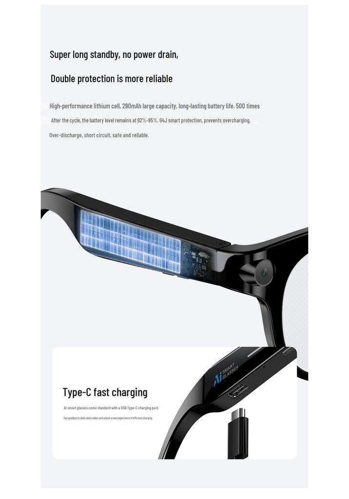 KI-Smartglasses M89: Black Tech, Übersetzung, Aufnahme, Fotografie, 800W HD-Pixel-Kamera, Multifunktional.