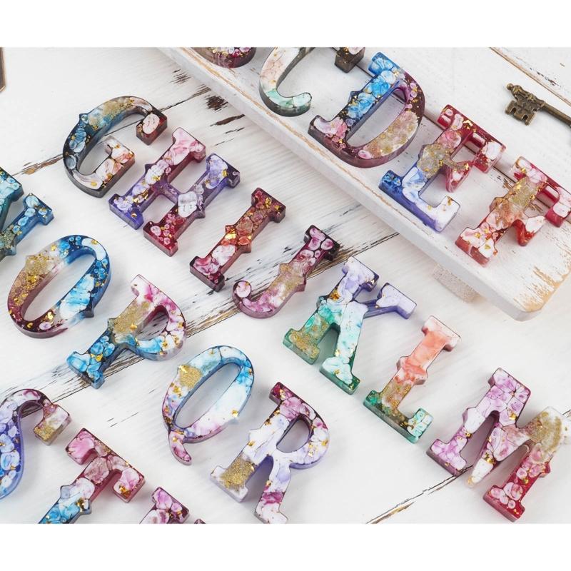 Glossy Silicone Resin Molds English Alphabets Earrings Mold DIY Keychain Pendant Jewelry Epoxy Resin Crafting Mold