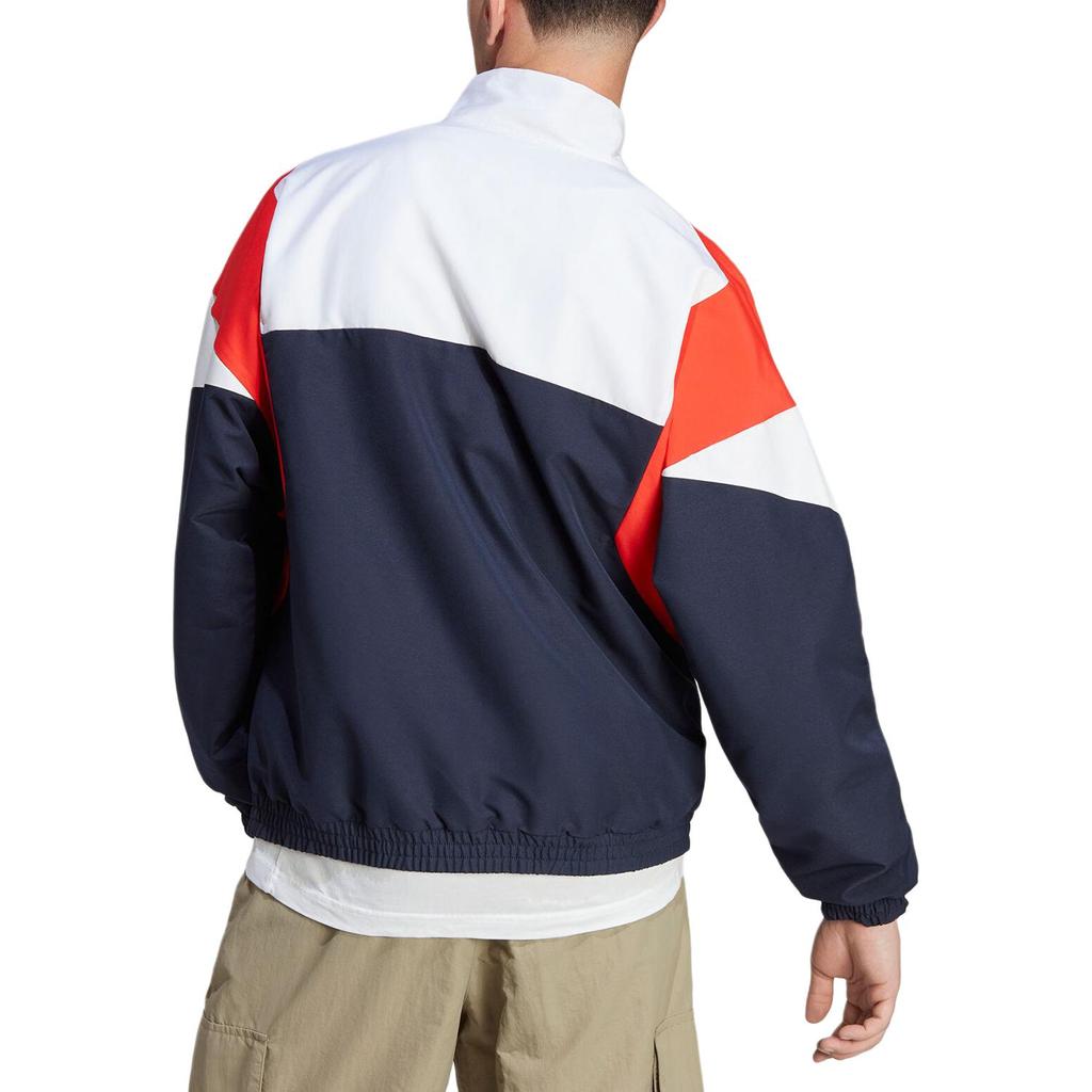 Adidas Sportovní výkonnostní barevně blokovaná bunda na zip pro venkovní volný čas pánská bunda modrá černá IB4307