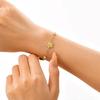 Exquisite Gold Plated Five Leaf Petal Flower Bracelet for Women, Adjustable Stainless Steel Chain Zircon Bracelet,Luxury Jewelry