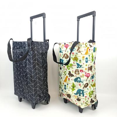 Portable Folding Shopping Cart - Compact Supermarket Trolley for Easy Transport and Household Use