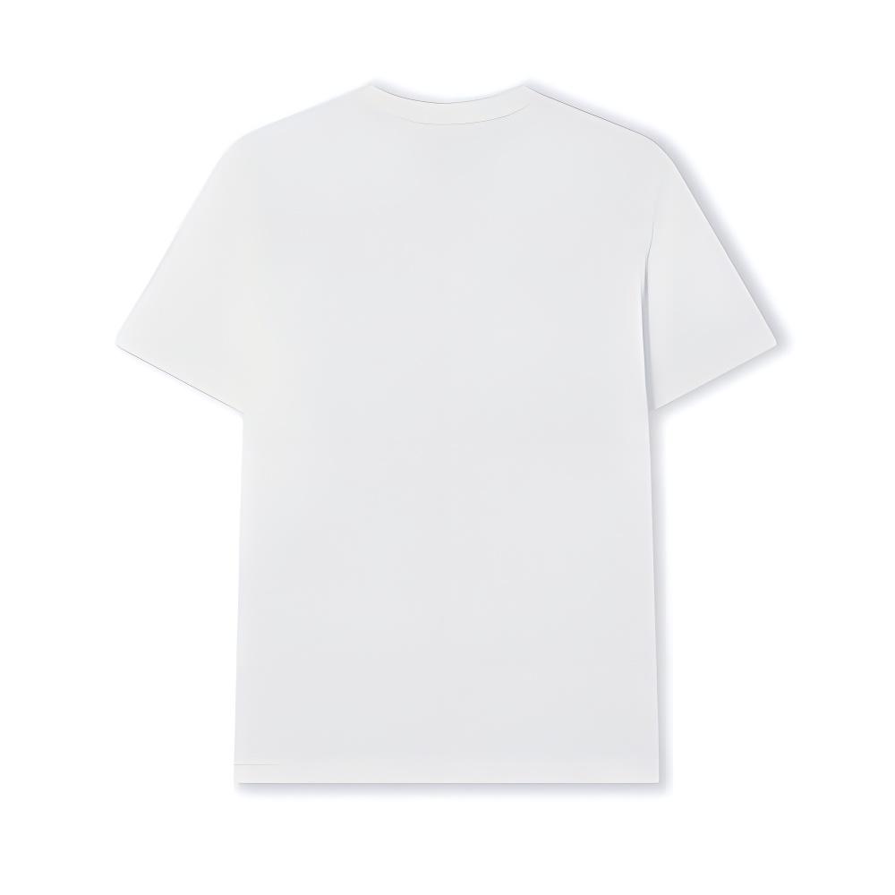 FILA Heritage Series Casual Versatile Knitted Short Sleeve T-Shirt Men Tops Cloud-Mushroom-White F11M528103F-WT