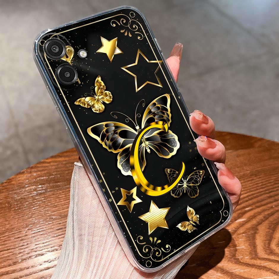 Phone Case For Samsung Galaxy A06 A07 4G 5G Cute Butterfly Letter Clear Silicone Protective Cover For SamsungGalaxyA06 A07 Funda