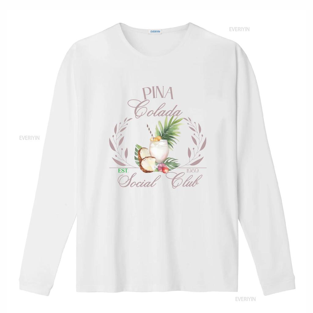 Vintage Retro Pina Colada Social Club Tropical Cocktail Pineapple Print Casual T Shirt vintage Washed Slightly Stylish homme