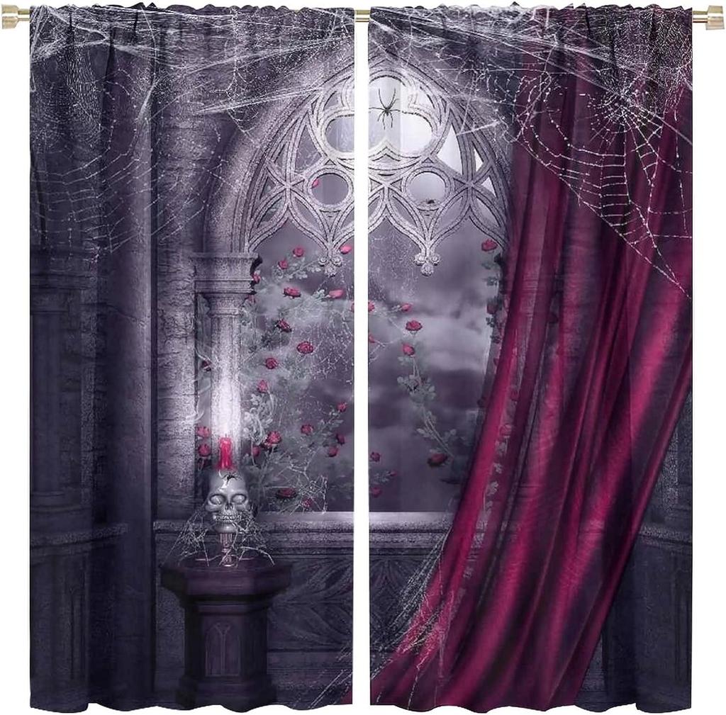 Medieval Stylish Chapel Curtains, Living Room Decoration, Palace Window Curtains for Kitchen, Modern Home Drapery