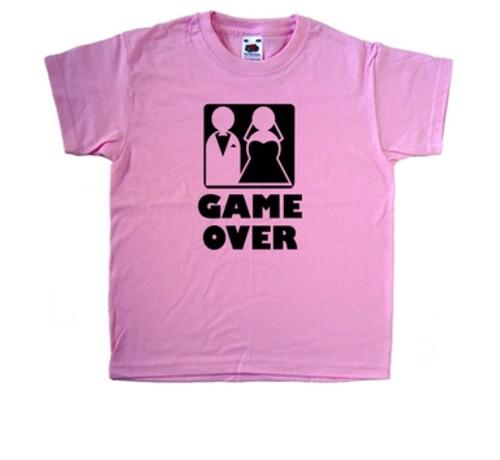 Game Over Wedding Pink Kids T-Shirt