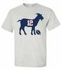 Patriots #12 G.O.A.T. Adult Unisex Short Sleeve Tee Shirt Sports Gray