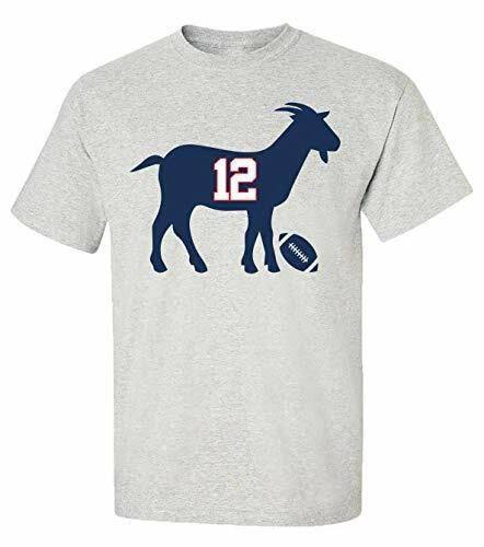 Patriots #12 G.O.A.T. Adult Unisex Short Sleeve Tee Shirt Sports Gray XL