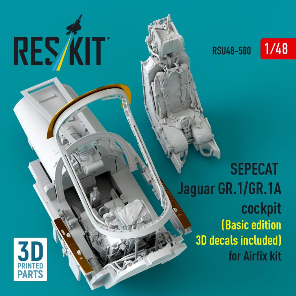 Reskit Jaguar Cockpit Basic Version Plastic Model Parts 1/48 GR.1/1A (for Airfix) RSKU48-0580
