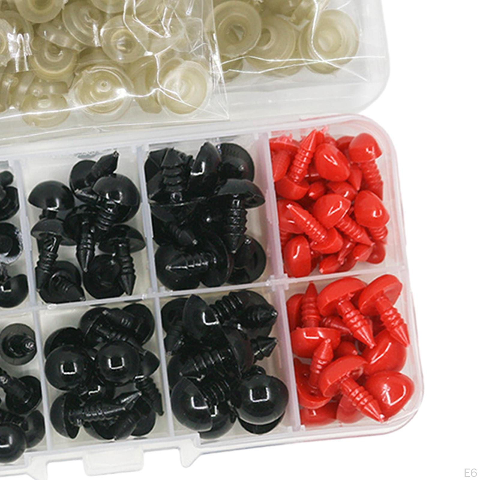 Набор из 135 кукольных глаз и носов для поделок ручной работы розовый — фото 8