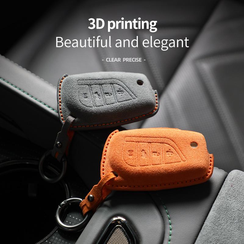 For Toyota Auris Corolla Avensis Verso Yaris Aygo Scion 4 Buttons Car Remote Key Case Cover Shell Suede Alcantara Accessories