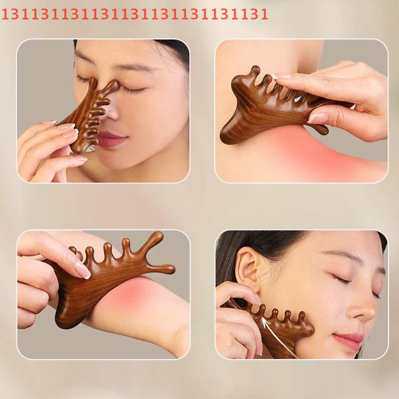 Multifunctional Meridian Wooden Massage Head Health Comb Sandalwood Large Wide Tooth Guasha Point Comb