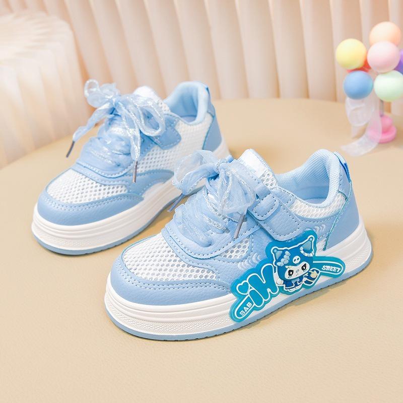 Spring/Summer 2026 Girls' Cartoon Mesh Breathable Sports Shoes - Soft Sole, Non-slip Casual Sneakers