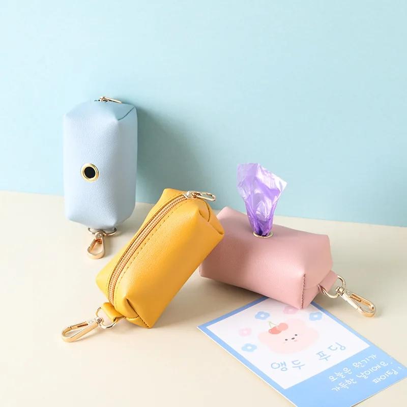 New Outdoor Portable Pet Dog Dispenser Pickup Bag Can Hang Traction Rope Dog  Storage Bag  Send A Roll Of Garbage Bags